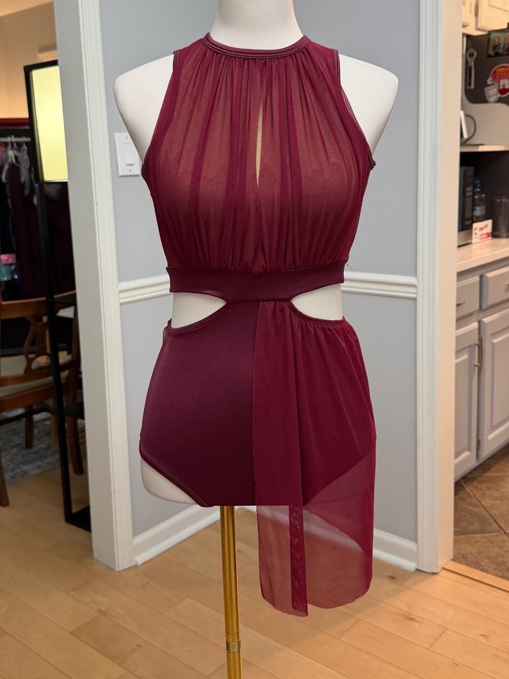 Burgundy leotard AS